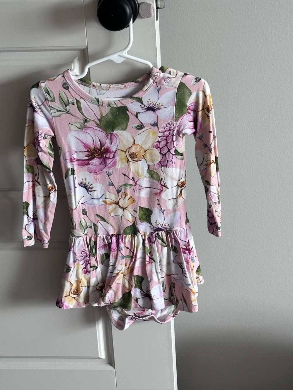 Posh Peanut Toddler Girl 2T Bamboo Floral Long Sleeve Twirl Dress Romper